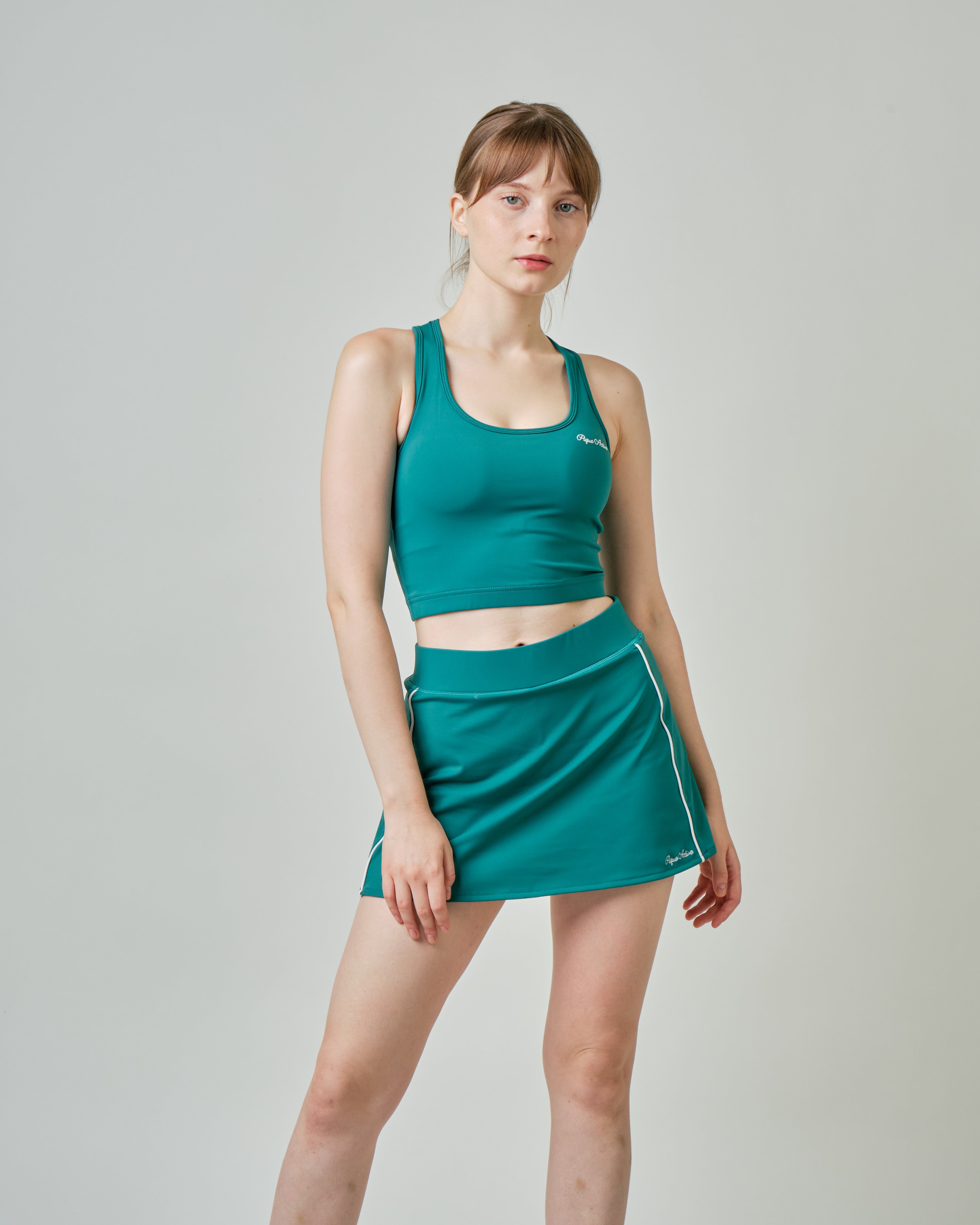 Down the line skirt in Malachite Green