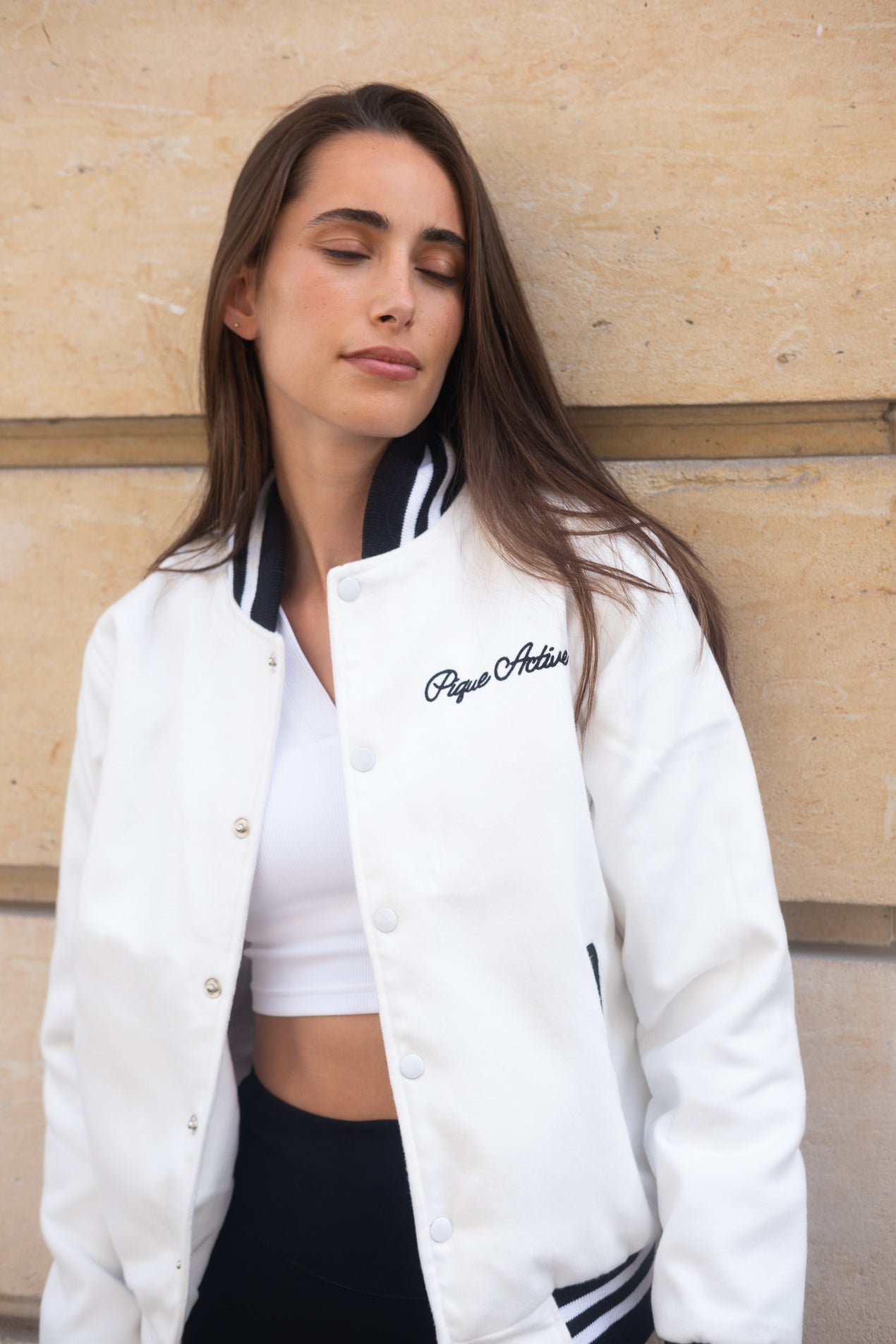 Noir et Blanc Varsity Jacket – Pique Active