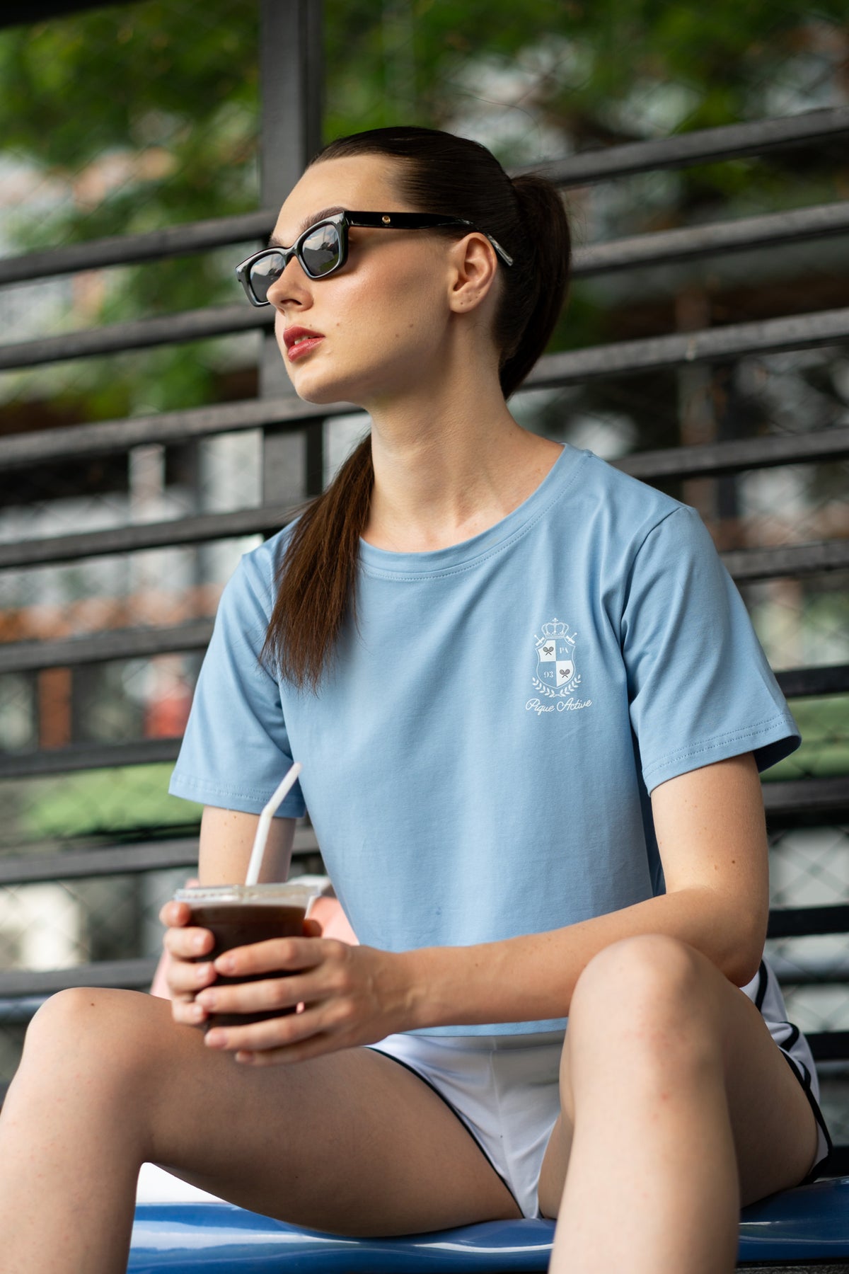 University Crest Shirt in Baby Blue