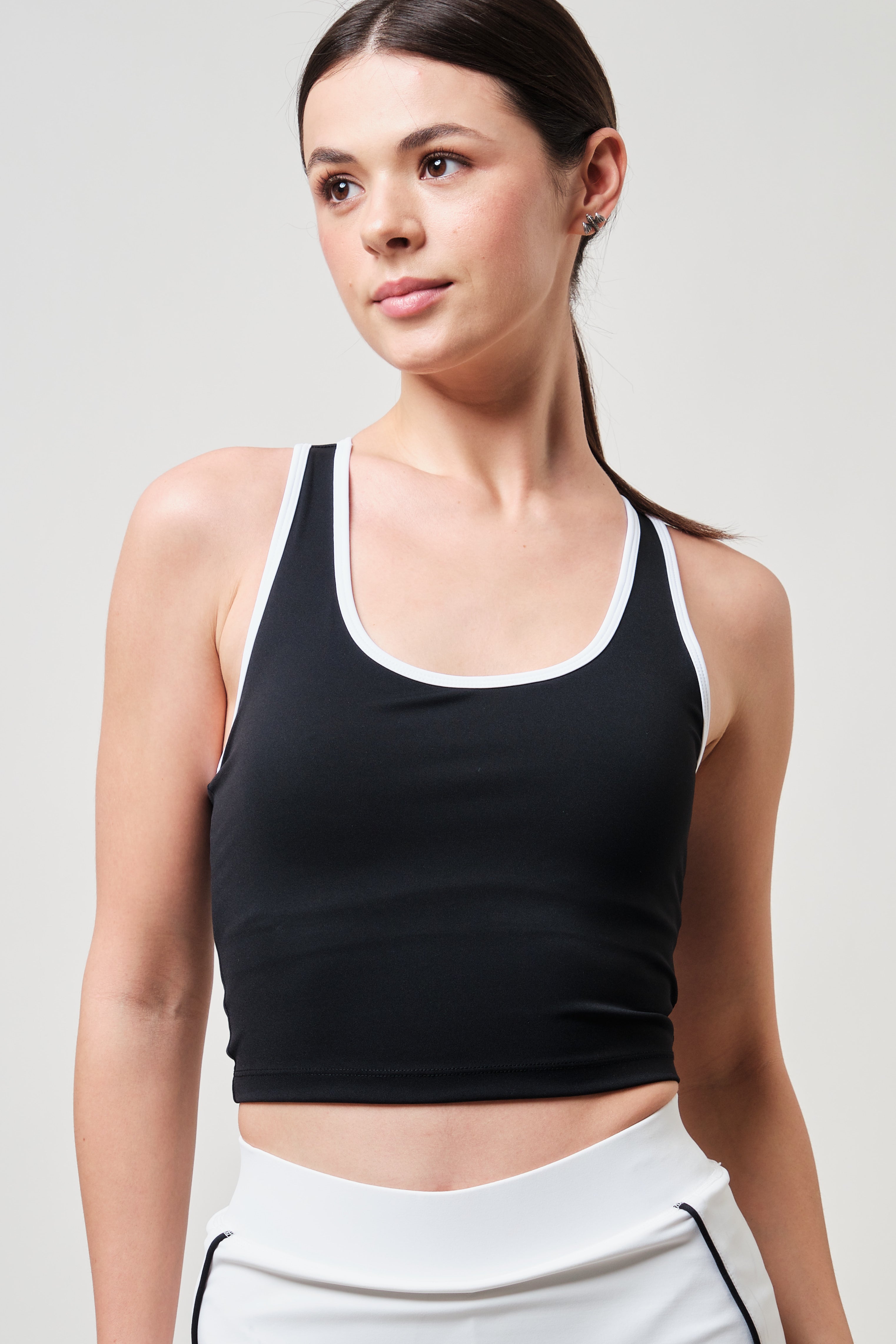 Down The Line Tank Top in Black